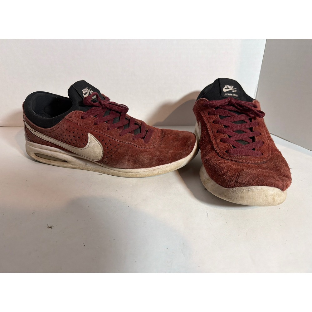 Nike SB Air Max Bruin Vapor Burgundy Suede Skate Shoes Mens 10